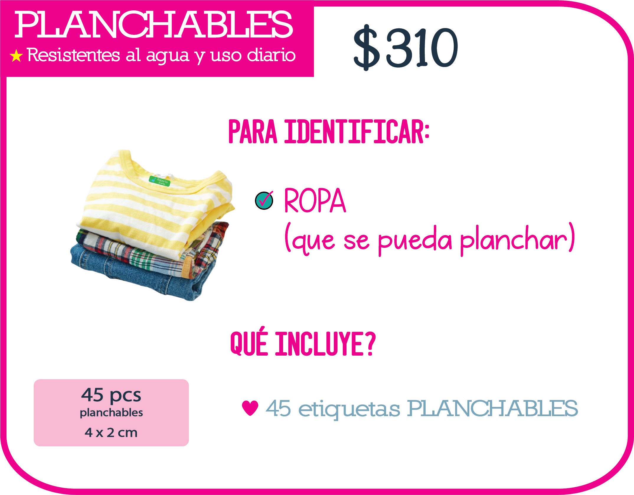 Paquete planchables