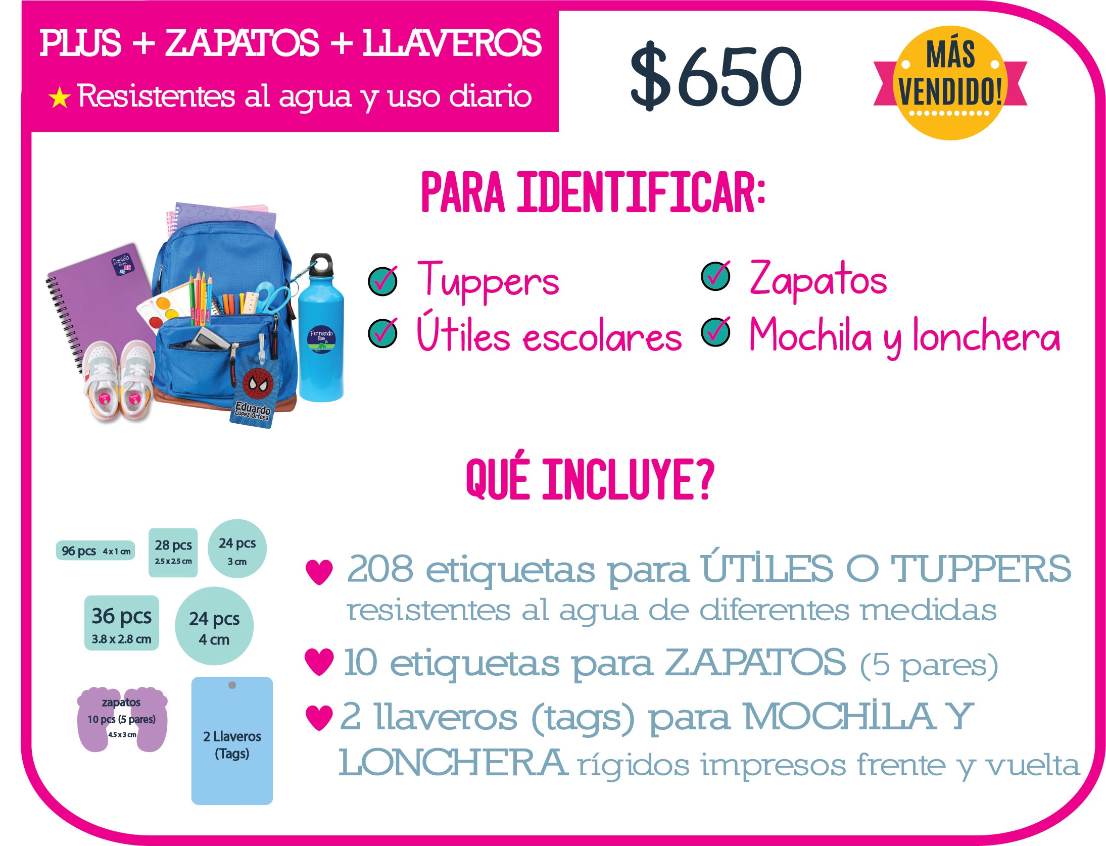 Paquete Plus + zapatos +llaveros